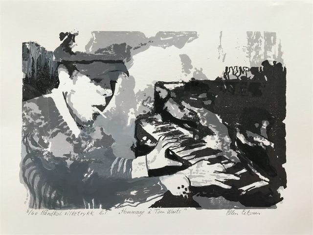 Hommage à Tom Waits - variant - 19 x 28,5 cm -  kr 1450,- u.ramme - silketrykk/serigrafi